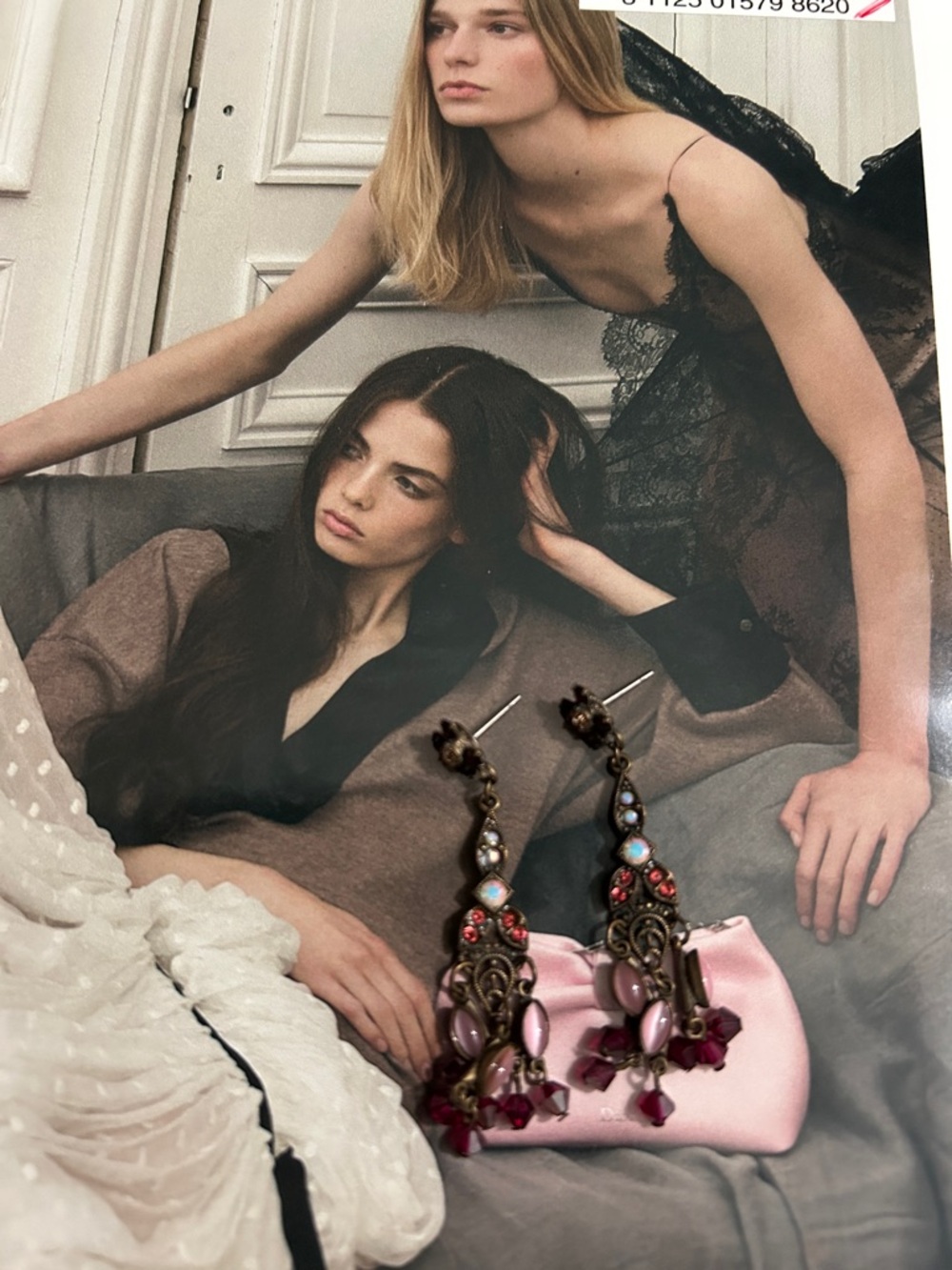 Sorrelli Burgundy and Pink Crystal Drop Earrings